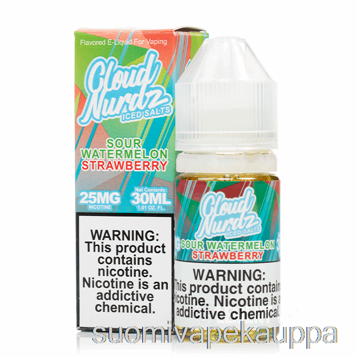 Vape Kauppa Jäähapan Vesimeloni Mansikka - Pilvi Nurdz Suolat - 30ml 25mg